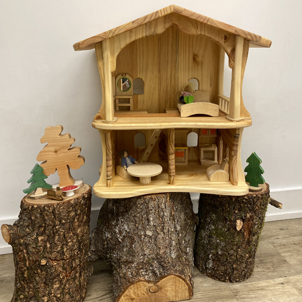 Wooden Dollhouse Waldorf Dollhouse Wooden Fairy House Waldorf Toys Open  Ended Toys Handmade Wooden Toys Wooden Doll House 